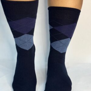 Meia Xadrez Azul Marinho II