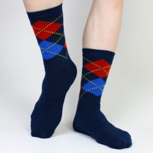 Meia Xadrez Azul Marinho