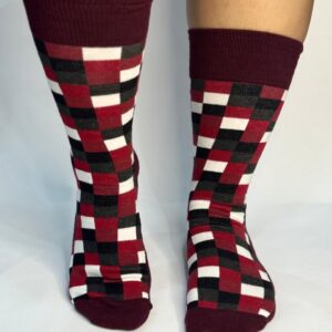 Meia Xadrez Vermelha