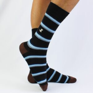 Meia Listrada Azul Marinho e Azul Bebê