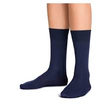 Meia Social Masculina Azul Marinho – 100% Algodão