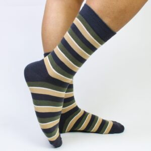 Meia Lisrrada Cinza e Bege