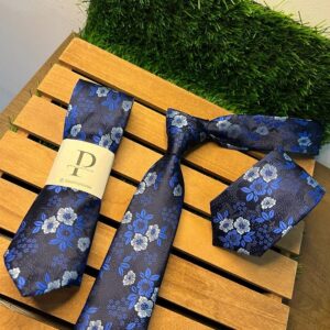 Gravata Floral Lincoln Blue