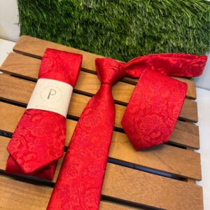 Gravata Floral Ximenes Vermelha