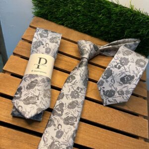 Gravata Floral Valentin Prata
